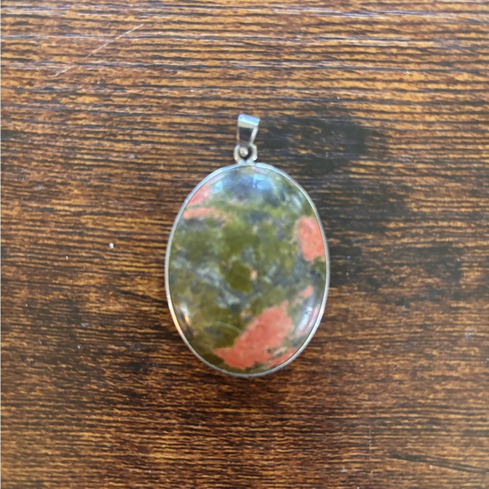Pastel Green and Pink Stone Pendant